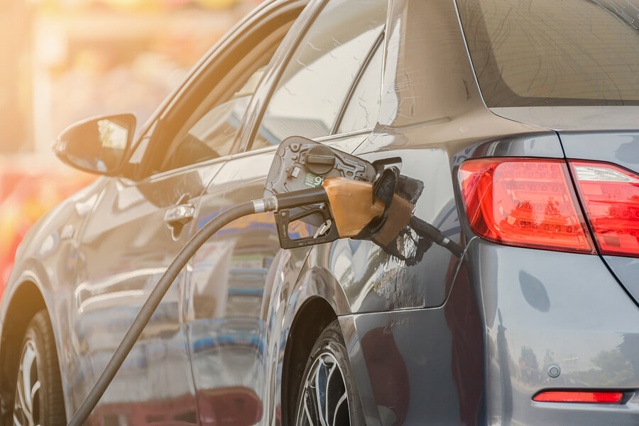 A car being refueled